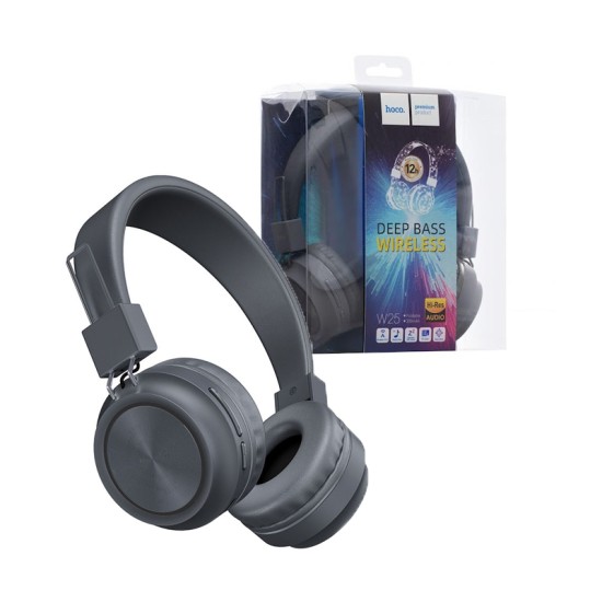 AURICULARES INALÁMBRICOS HOCO W25 TARJETA TF/AUX CON MICRÓFONO 300MAH GRIS